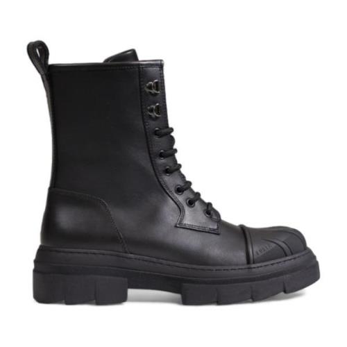 Army Boot Dames Collectie Leer Furla , Black , Dames