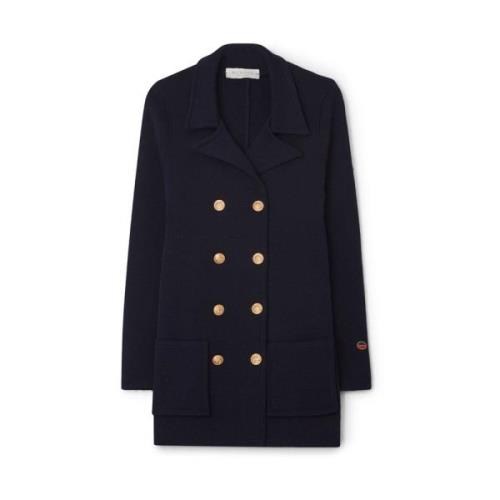 Marine Wol Blazer met Ankerknopen Busnel , Blue , Dames