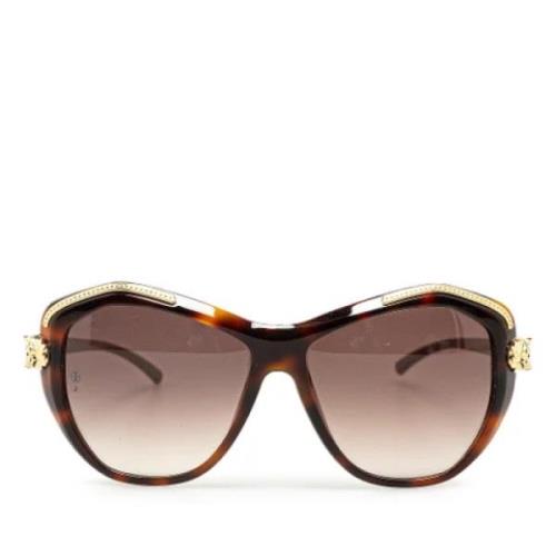 Pre-owned Plastic sunglasses Cartier Vintage , Brown , Dames