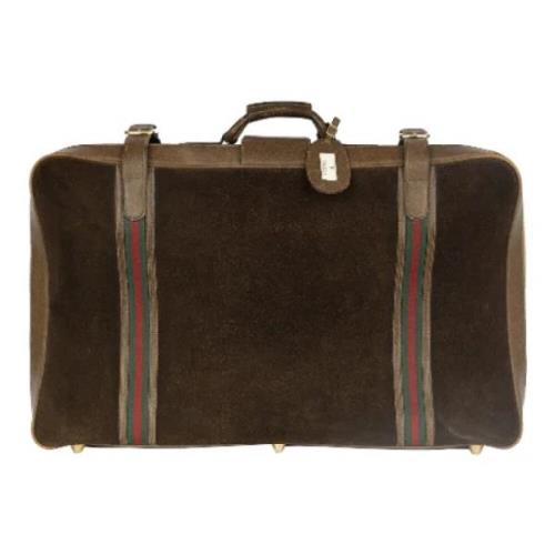 Pre-owned Suede travel-bags Gucci Vintage , Brown , Heren