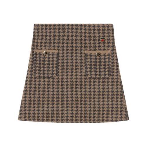 Dogtooth Jacquard Wollen Rok Busnel , Multicolor , Dames