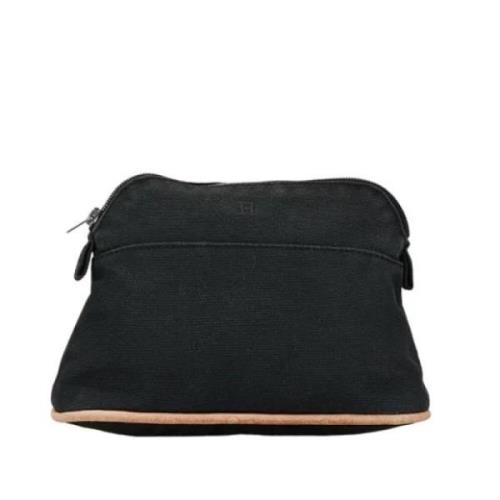 Pre-owned Canvas pouches Hermès Vintage , Black , Dames