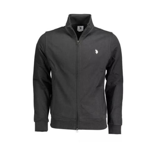 Zwarte Katoenen Rits Trui U.s. Polo Assn. , Black , Heren