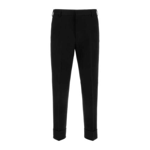 Klassieke Zwarte Katoenen Broek PT Torino , Black , Heren