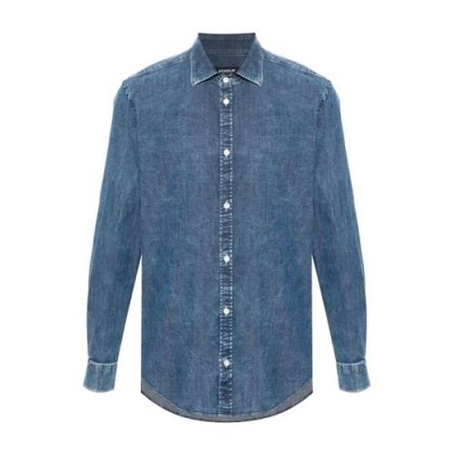 Denim Button-Up Shirt Dondup , Blue , Heren