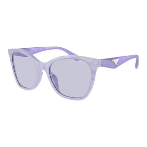 Stijlvolle zonnebril met uniek ontwerp Emporio Armani , Purple , Dames