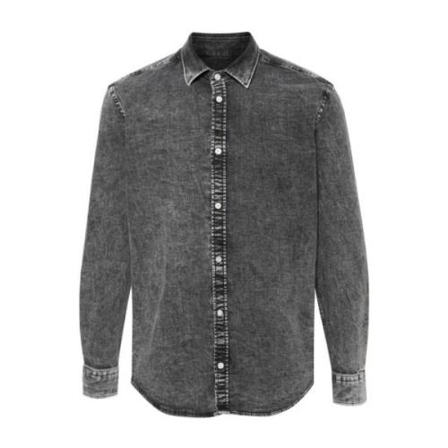 Klassieke Denim Overhemd Dondup , Gray , Heren