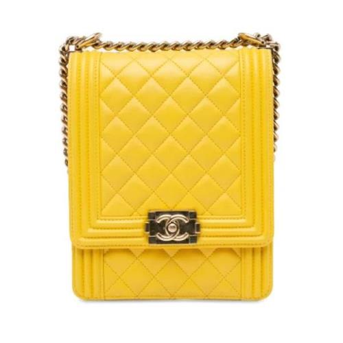 Pre-owned Leather crossbody-bags Chanel Vintage , Yellow , Dames