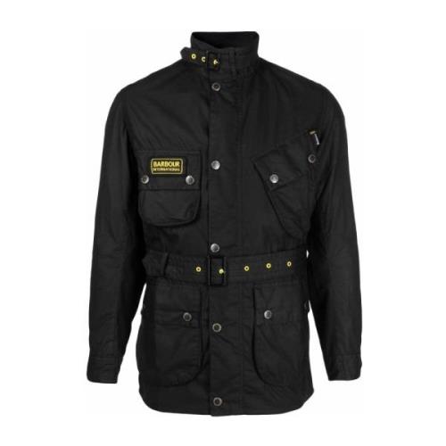 Zwarte Was Gecoate Katoenen Jas Barbour , Black , Heren