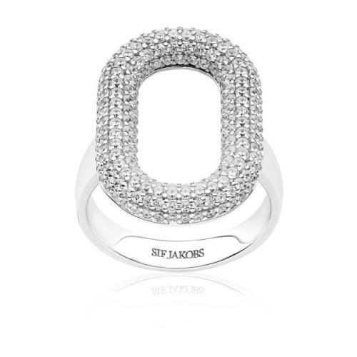 Capri Ring met Witte Zirkonia Sif Jakobs Jewellery , Gray , Dames