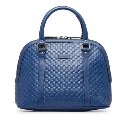 Pre-owned Leather gucci-bags Gucci Vintage , Blue , Dames