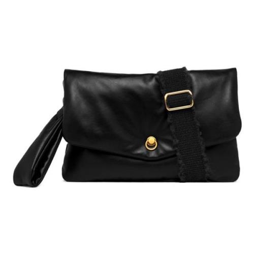 Nero Mirea Leren Crossbody Tas Gianni Chiarini , Black , Dames