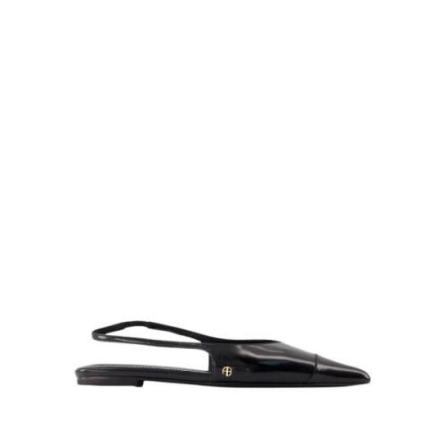 Zwarte Slingback Flats - Kalfsleer Anine Bing , Black , Dames