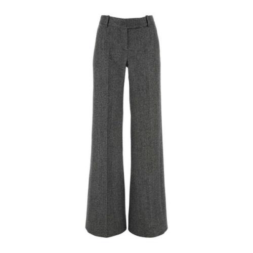 Geborduurde Wijde Wolblend Broek Ermanno Scervino , Gray , Dames