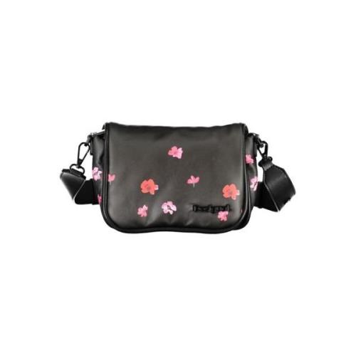 Zwarte Polyethyleen Schoudertas met Contrastdetails Desigual , Black ,...