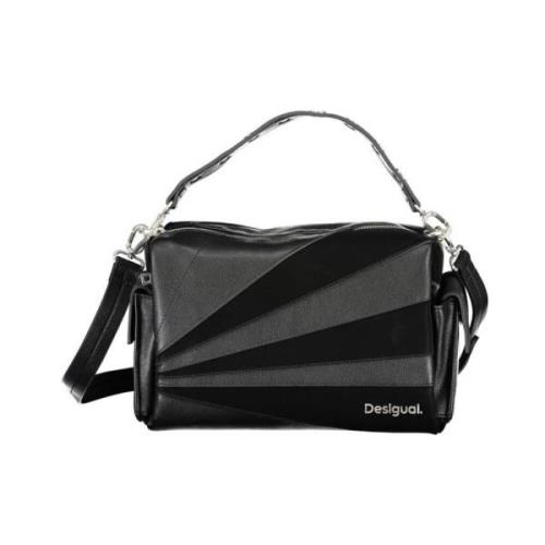 Zwarte Polyethyleen Schoudertas met Afneembare Band Desigual , Black ,...