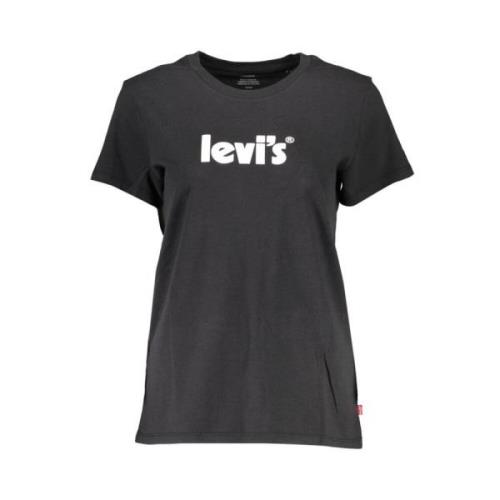 Zwarte Katoenen Tops T-Shirt Levi's , Black , Dames