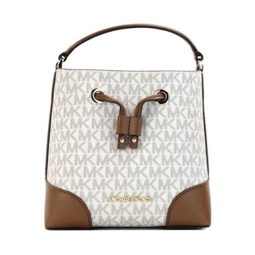 Signature Bucket Crossbody Tas Michael Kors , White , Dames