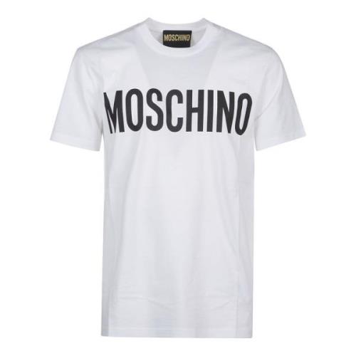 Casual Katoenen T-shirt Moschino , White , Heren