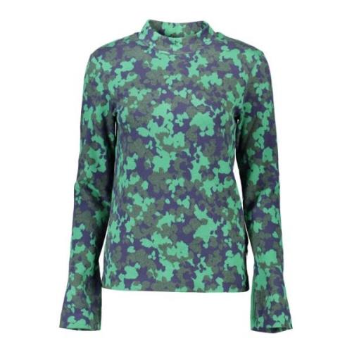 Groene Pullover met Stijlvolle Mokka Kraag Gant , Green , Dames