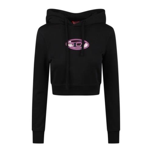 Hoodie met uitgesneden ovale D-logo Diesel , Black , Dames