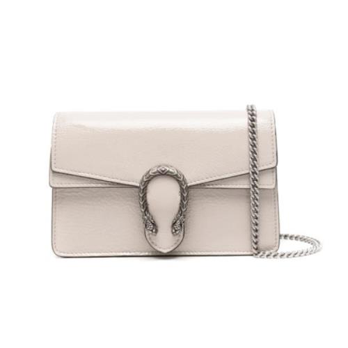 Taupe Crossbody Tas met Tijgerhoofd Gucci , Pink , Dames