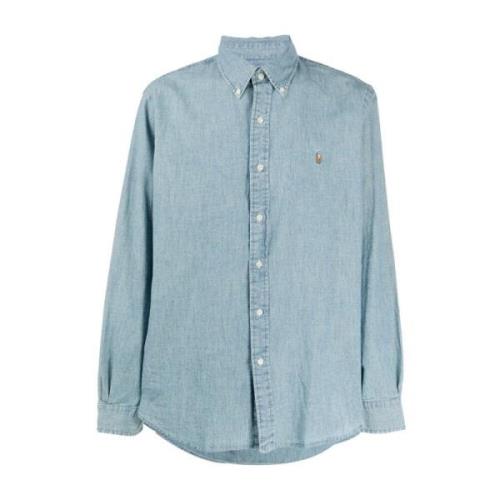 Blauwe Chambray Casual Overhemd met Lange Mouwen Polo Ralph Lauren , B...