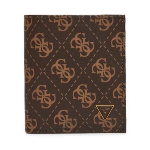 Lea 22 Leren Portemonnee - Logo Guess , Brown , Heren