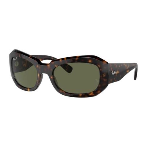 Gepolariseerde Beate zonnebril Tortoise/Green Ray-Ban , Brown , Unisex