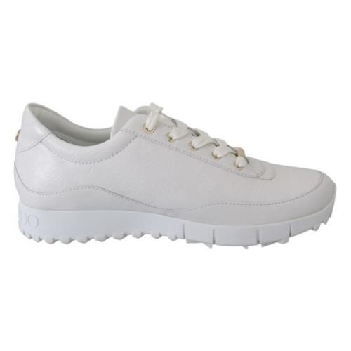 Elegante witte leren sneakers Jimmy Choo , White , Dames