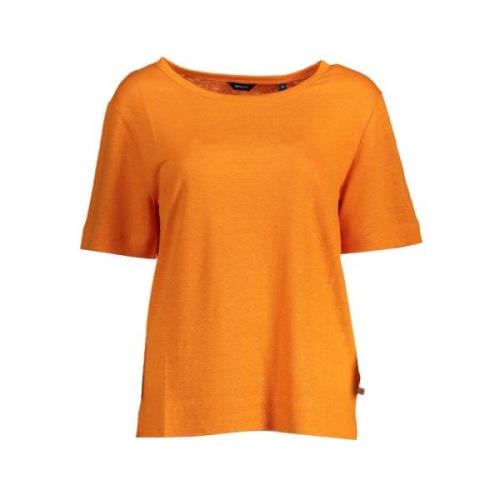 Elegant linnen T-shirt met wijde halslijn Gant , Orange , Dames