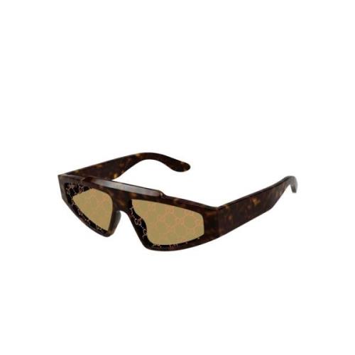 Cateye/Mask Acetaat Zonnebril in Tortoise Gucci , Brown , Unisex