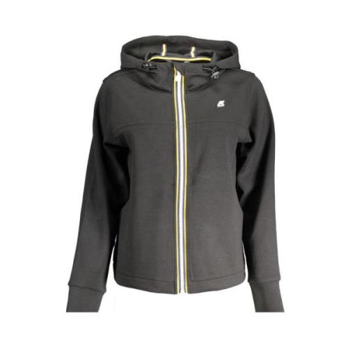 Zwarte hoodie, technische stof K-Way , Black , Heren