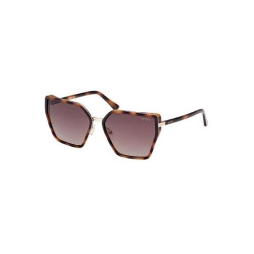 Chique zeshoekige zonnebril met gespoten frame Guess , Brown , Dames