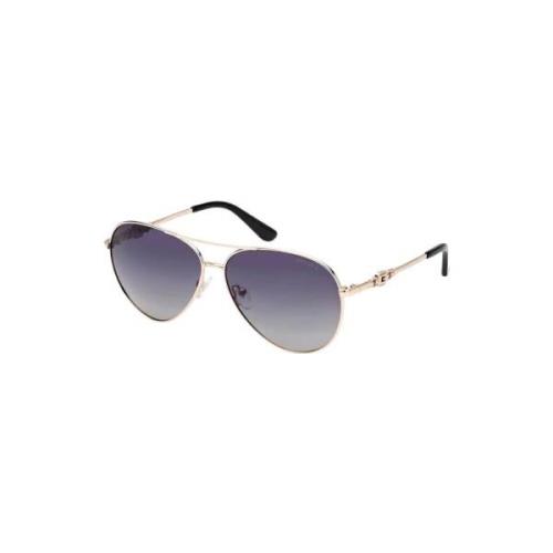 Chique Teardrop Zonnebril met Metalen Frame Guess , Yellow , Dames