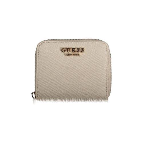 Beige Polyethyleen Portemonnee met Rits Guess , Beige , Dames