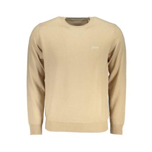 Elegante Beige Geborduurde Trui Guess , Beige , Heren