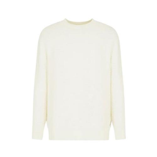 Katoenen Crewneck Sweater Armani Exchange , White , Heren