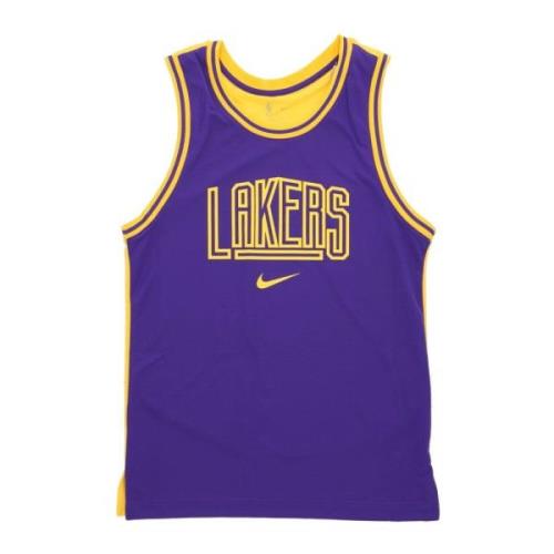 Basketbal Tanktop Courtside Lakers Paars/Geel Nike , Purple , Heren