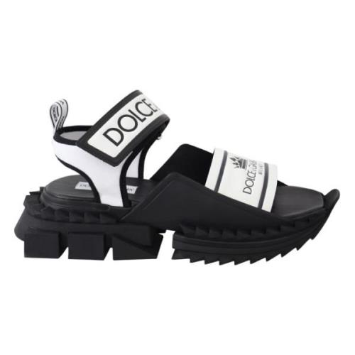 Monochroom Slider Sandalen Authentieke Stijl Dolce & Gabbana , White ,...