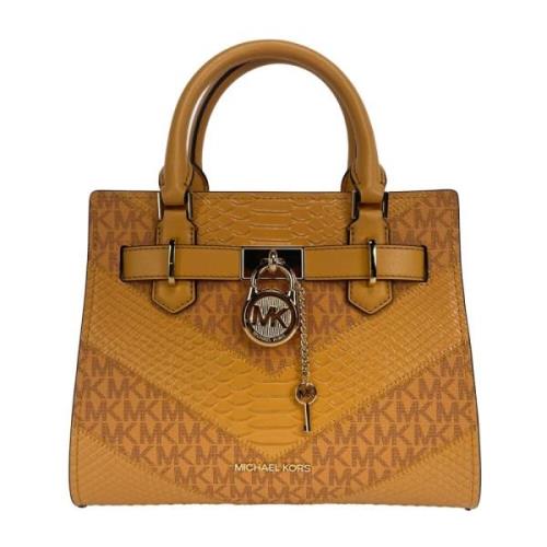 Kleine Leren Satchel Crossbody Tas Michael Kors , Brown , Dames