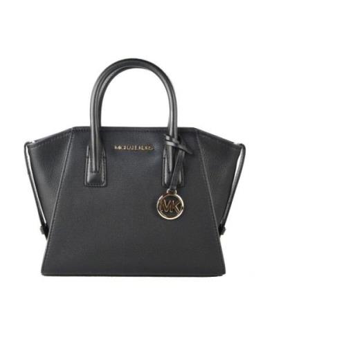 Avril Kleine Zwarte Leren Satchel Michael Kors , Black , Dames