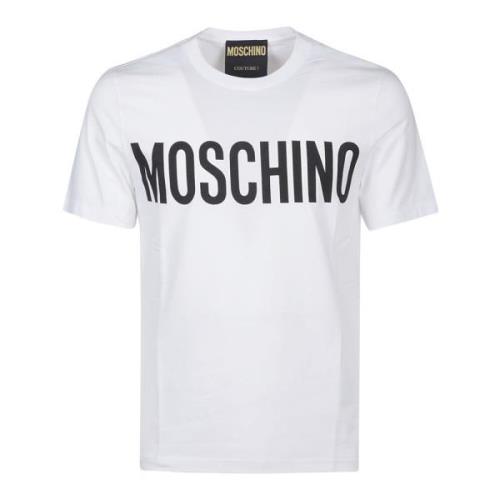 Bedrukt Logo T-shirt Moschino , White , Heren