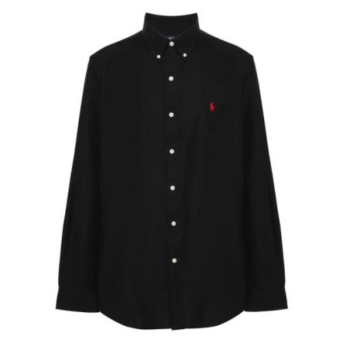 Poplin Button-Down Overhemd Ralph Lauren , Black , Heren