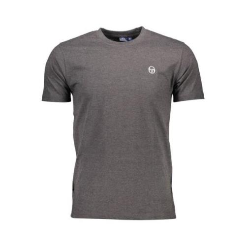 Grijze Katoenen Logo Geborduurd T-shirt Sergio Tacchini , Gray , Heren