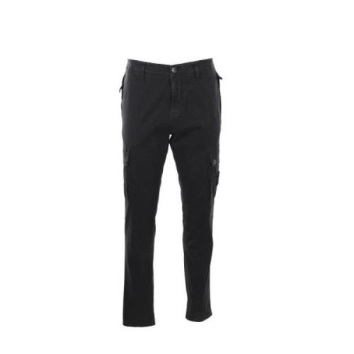 Zwarte Cargo Broek Slim Fit Stone Island , Black , Heren