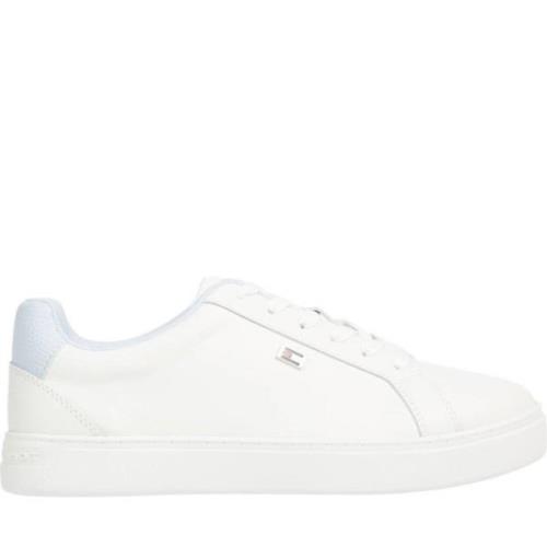 Beige Court Sneakers voor Vrouwen Tommy Hilfiger , White , Dames