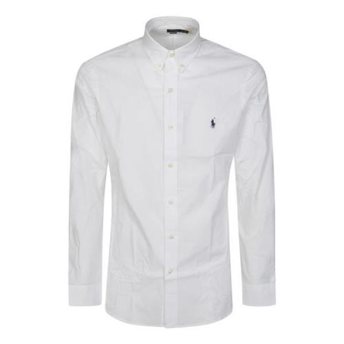 Stretch Poplin Overhemd Ralph Lauren , White , Heren