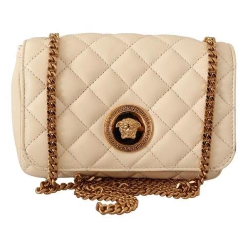 Chique Nappaleder Crossbody Tas Versace , White , Heren