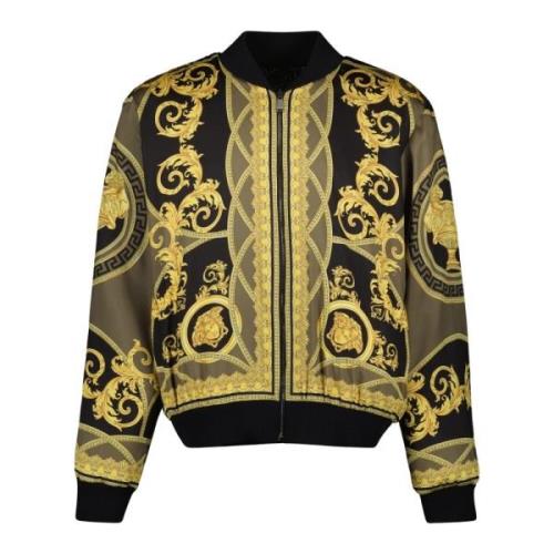 Reversible Barocco Bomber Jack Versace , Multicolor , Heren